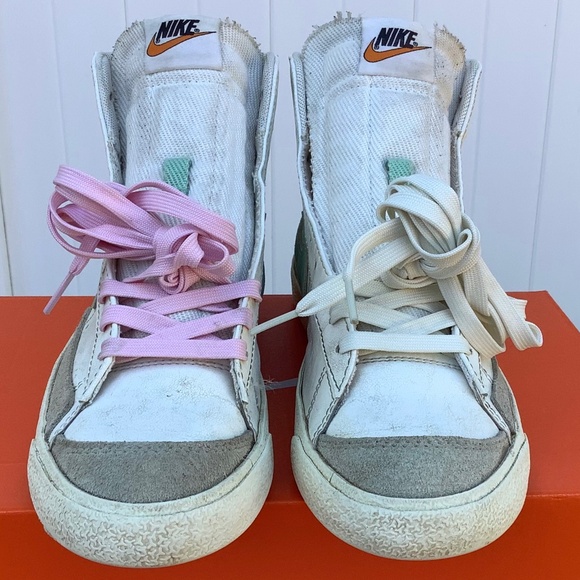 Sz 8.5 Nike Blazer '77 Premium Mid Certified Fresh - Sail Enamel Green Mens USED - Picture 3 of 9